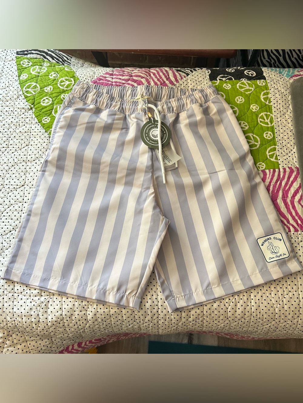 The Sunday Collective - Boys Board Shorts in Retro Stripe